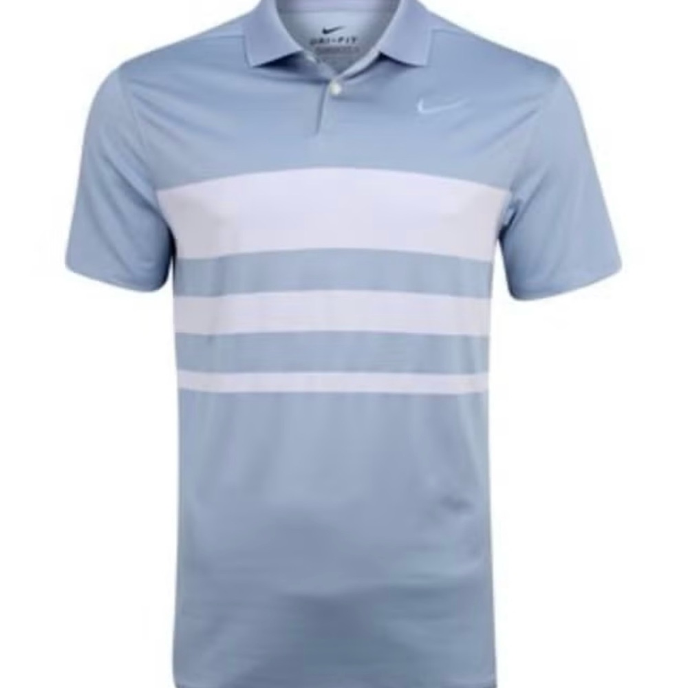 Nike Dri-Fit Men's Blue Striped GOLF Polo Shirt L